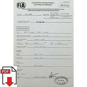 Dtails sur  1993 Alfa Romeo block 164 2.0 Turbo / head 155 Q4 FIA homologation form PDF downloa